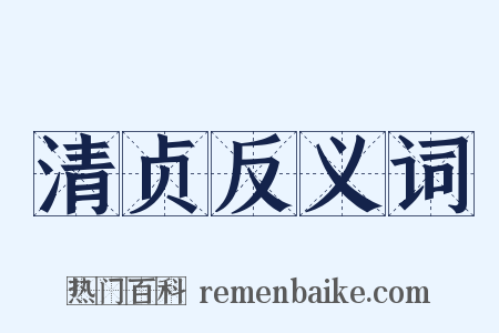 清贞反义词是什么意思的图片
